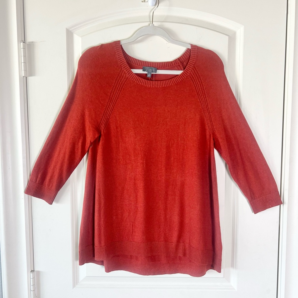 The Limited NWT Burnt Orange Rust High Low Back Dart Knit Sweater Medium